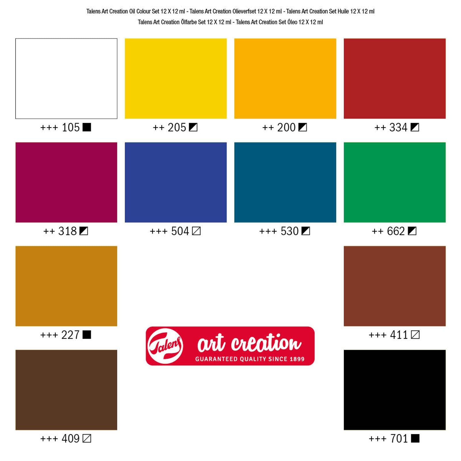 Création artistique Talens • coffret peinture à l'huile 12x12ml