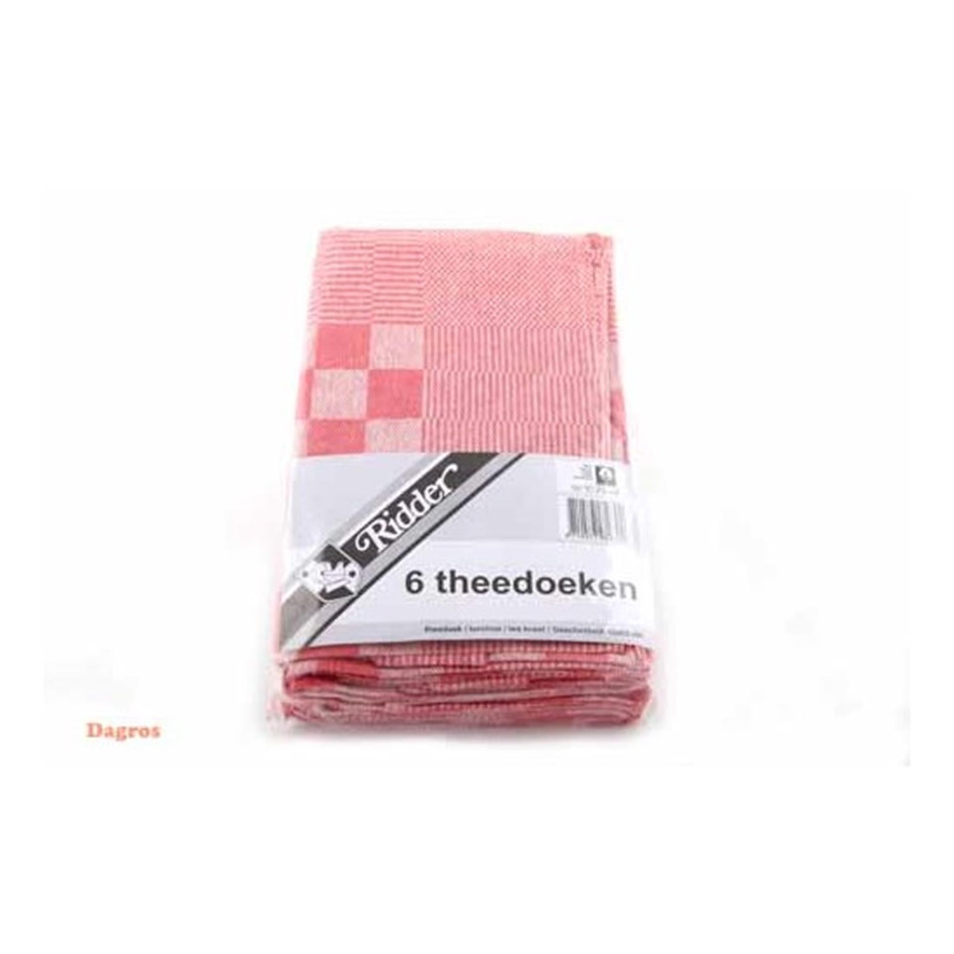 Bloc de torchons 60x65 rouge paquet de 6 pcs.
