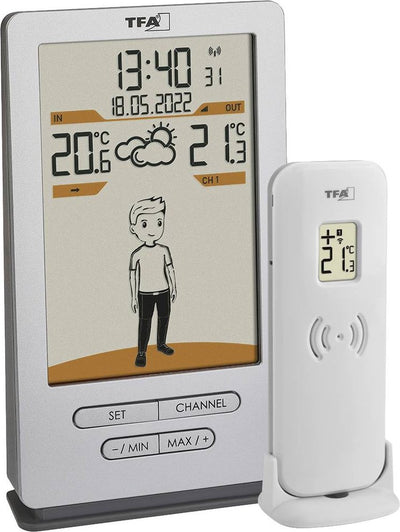 Tfa dostmann météo jack 35.1166.54 station météo sans fil prévisions pour 12 à 24 heures nombre de capteurs max. : 3 pièces (