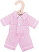 Bigjigs - pyjama pour poupée - rayé rose et blanc - 25cm