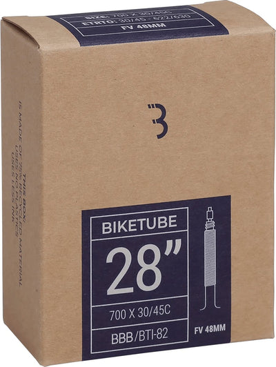 Bbb cycling - chambre à air vélo de ville 28 pouces - valve française Presta 48 mm - convient à la taille des pneus : 30 43-622 630 - pneu de vélo - bti-82