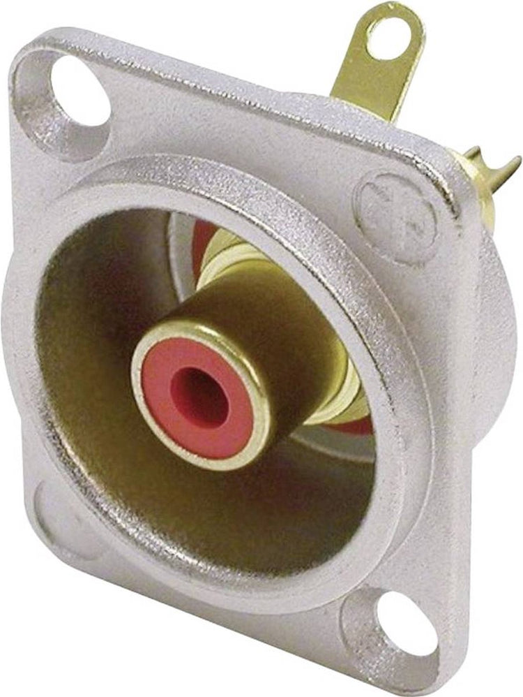 Neutrik nf2d2 connecteur cinch, douille à bride, contacts droits nombre de broches: 2 argent, rouge 1 pièce(s)
