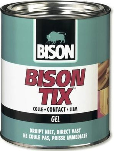 Bison tix® bidon 5 l. en forme de gel, super résistant, universel, adhésif de contact, finition imperméable, facile à utiliser, adapté à d'innombrables réparations, facile à appliquer