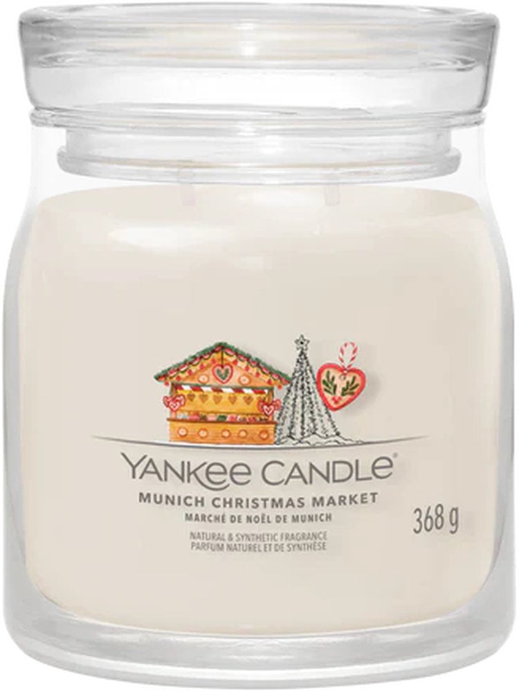 Bougie Yankee - Bougie parfumée moyenne marché de Noël de Munich - 50 heures de combustion - 2 mèches