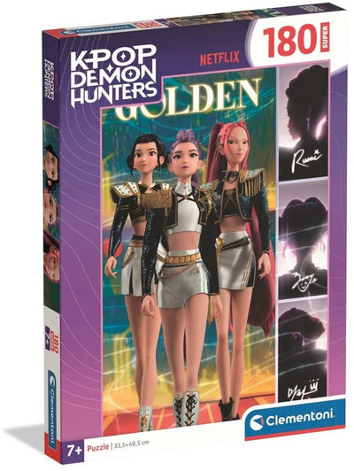 Puzzle Clementoni k-pop chasseurs de démons 180 pièces par supercolor - puzzle kpop huntrix - cadeau k pop pour les enfants de plus de 6 ans