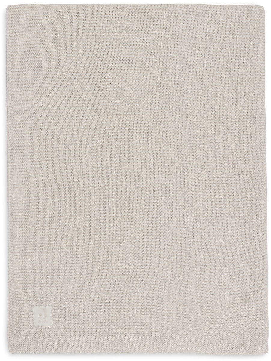 Jollein couverture bébé berceau - 100x150cm - tricot basique - flocons d'avoine
