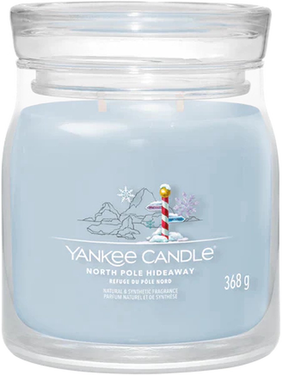Bougie Yankee - bougie parfumée de taille moyenne North Pole Hideaway - 50 heures de combustion - 2 mèches