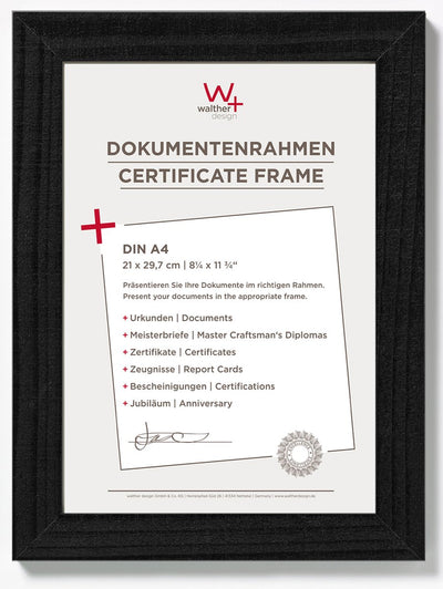 Walther home - cadre en bois - format photo 21x29,7 cm (din A4) - noir