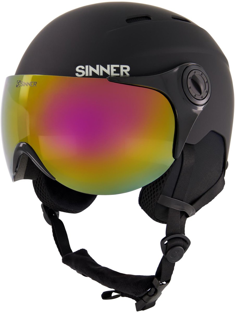 Casque de ski unisexe Sinner Typhoon Visor - Noir mat - Taille M, 55-58 cm