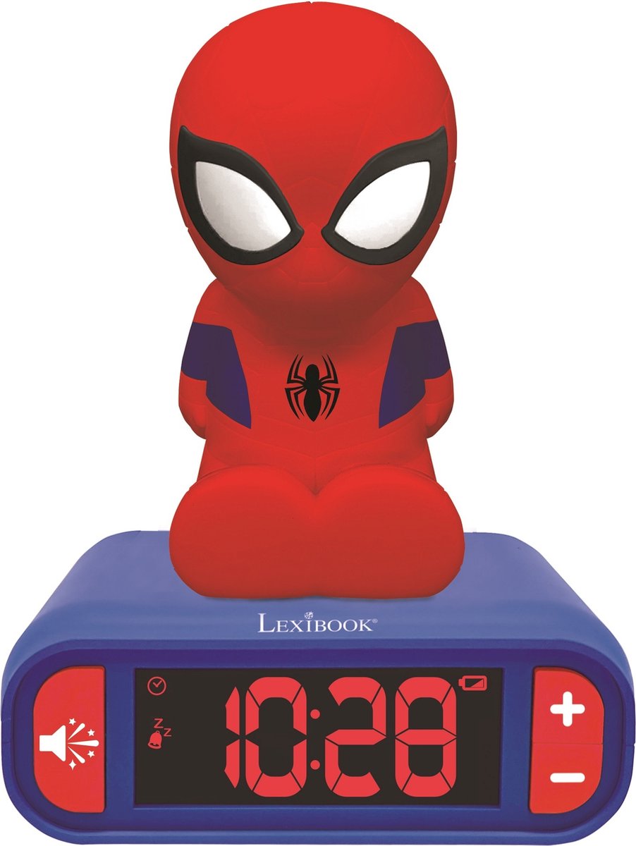 Réveil Lexibook avec veilleuse design 3d spiderman et effets sonores
