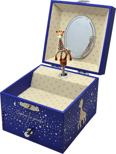 Sophie la girafe boîte à musique étoiles - boîte à musique bébé - cadeau maternité - cadeau baby shower - 10,5x10,5x8,5 cm - phosphorescente
