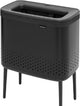 Brabantia bo panier à linge - avec couvercle - 60 l - noir mat