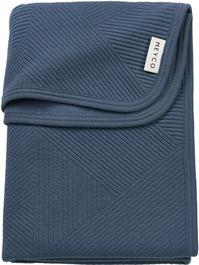 Couverture de berceau jacquard pour bébé Meyco - flanelle - indigo - 75x100cm - 1,0 tog