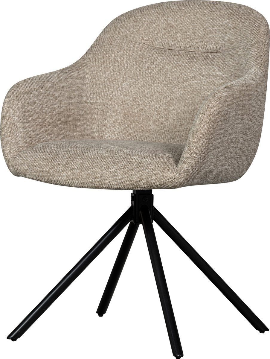 Chaise de salle à manger Woood Grant-jaki - chenille - sable - 80x56x50