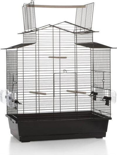 Beeztees iza 3 ouvert - cage à oiseaux - noir - grand - 59x38x65 cm