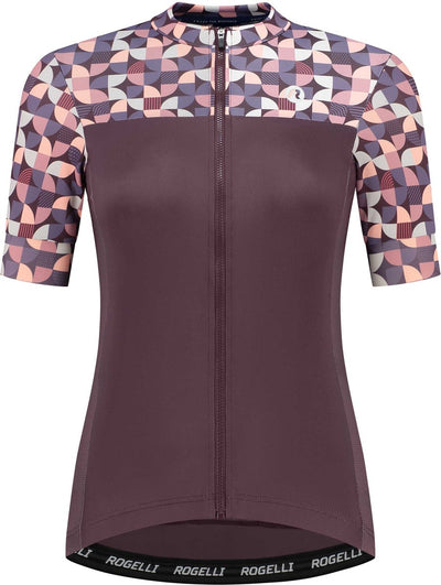 Rogelli chemise de cyclisme graphique essentiel - manches courtes - femme - bordeaux - taille s