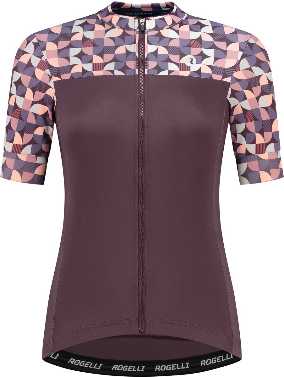 Rogelli chemise de cyclisme graphique essentiel - manches courtes - femme - bordeaux - taille l