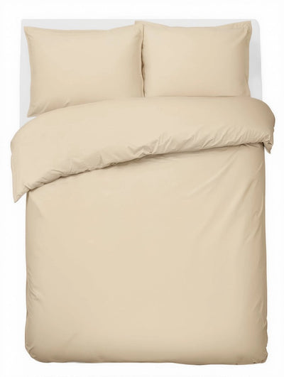 Faire taire. housse de couette living hush living - 100% coton - 144 fils - souple et respirante - 200x220+20cm - 2 taies d'oreiller 60x70cm - avec boucles de montage - sable