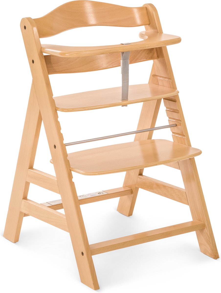 Hauck alpha+ - chaise haute - bois de hêtre clair certifié FSC® - naturel