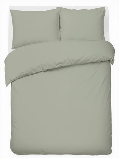 Faire taire. Living Hush Living housse de couette percale - 100 % coton - 200 fils - extra frais et frais - solide et durable - 200x220+20cm - 2 x taies d'oreiller 60x70cm - avec boucles de montage - vert clair