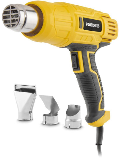Pistolet thermique électrique Powerplus powx1015 - Pistolet à air chaud 2000 w - Décapant jusqu'à 600 °c - avec 3 buses