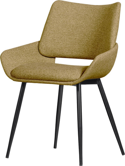 Chaise de salle à manger Woood Parade - tissu mélangé - moutarde - 83x58x55