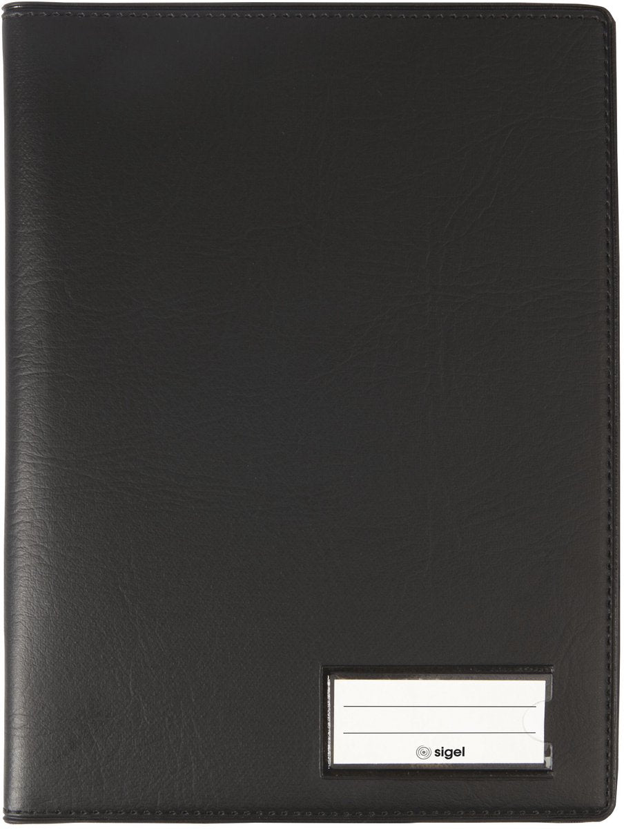 Dossier d'écriture Sigel - format A5 - avec insert et compartiment pour stylos - noir - si-ef510