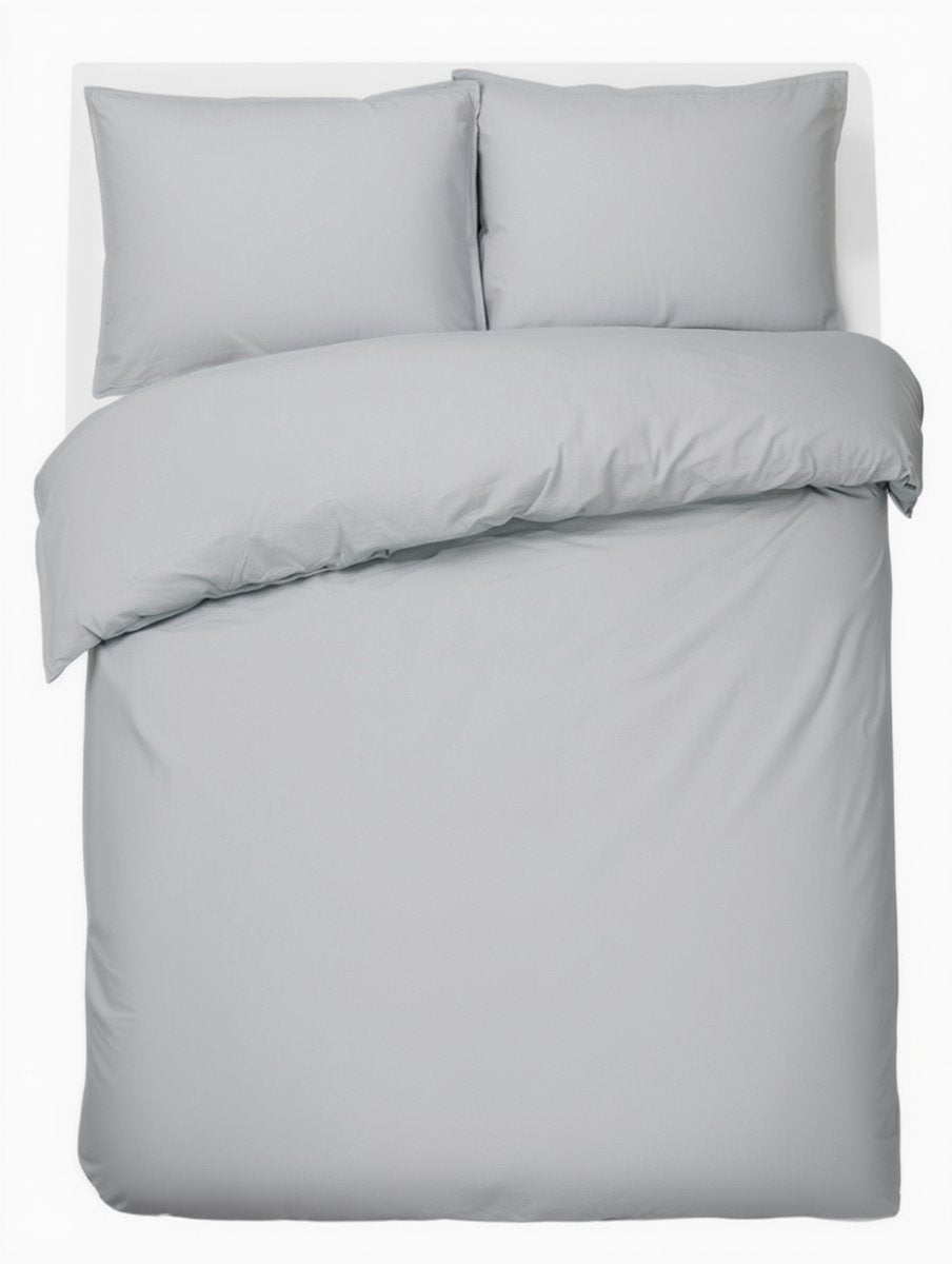 Faire taire. Living Hush Living housse de couette percale - 100 % coton - 200 fils - extra frais et frais - solide et durable - 240x220+20cm - 2 x taies d'oreiller 60x70cm - avec boucles de montage - gris clair
