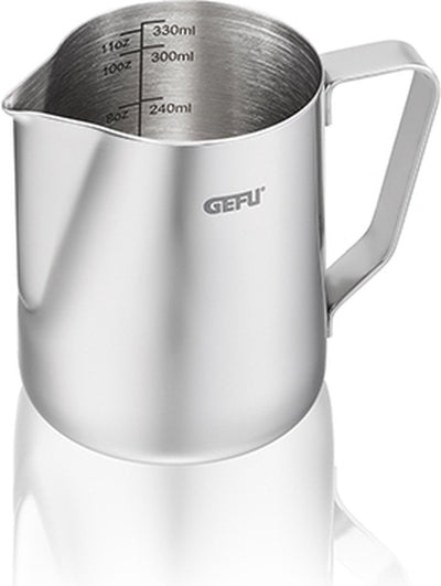 Tasse à mousser Gefu barista - 350 ml - pot à lait en acier inoxydable pour latte art