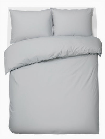 Faire taire. housse de couette Living Hush Living - 100 % coton - 144 fils - flexible et respirante - 200x220+20 cm - 2 taies d'oreiller 60x70 cm - avec boucles de montage - gris clair