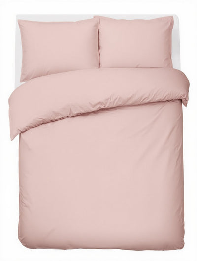 Faire taire. Living Hush Living housse de couette percale - 100% coton - 200 fils - extra frais et frais - solide et durable - 200x220+20cm -2 taies d'oreiller 60x70cm - avec boucles de montage - vieux rose