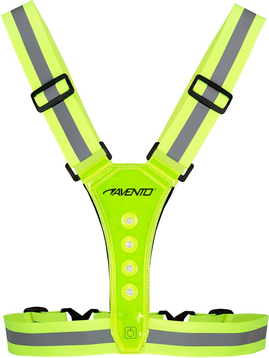 Gilet de sécurité de course Avento réfléchissant avec LED - avec batterie - jaune