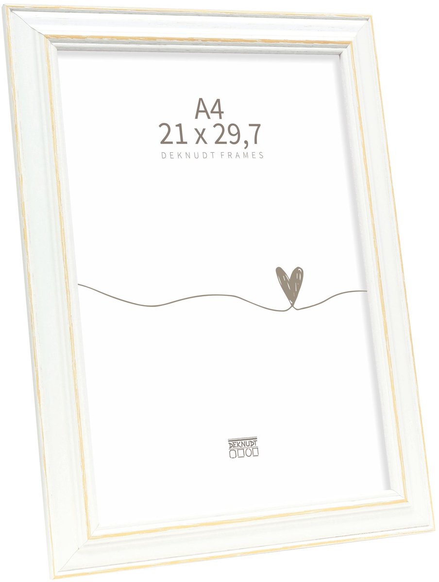 Deknudt frames cadre photo s221h1 - blanc avec accent naturel - 21x29,7cm