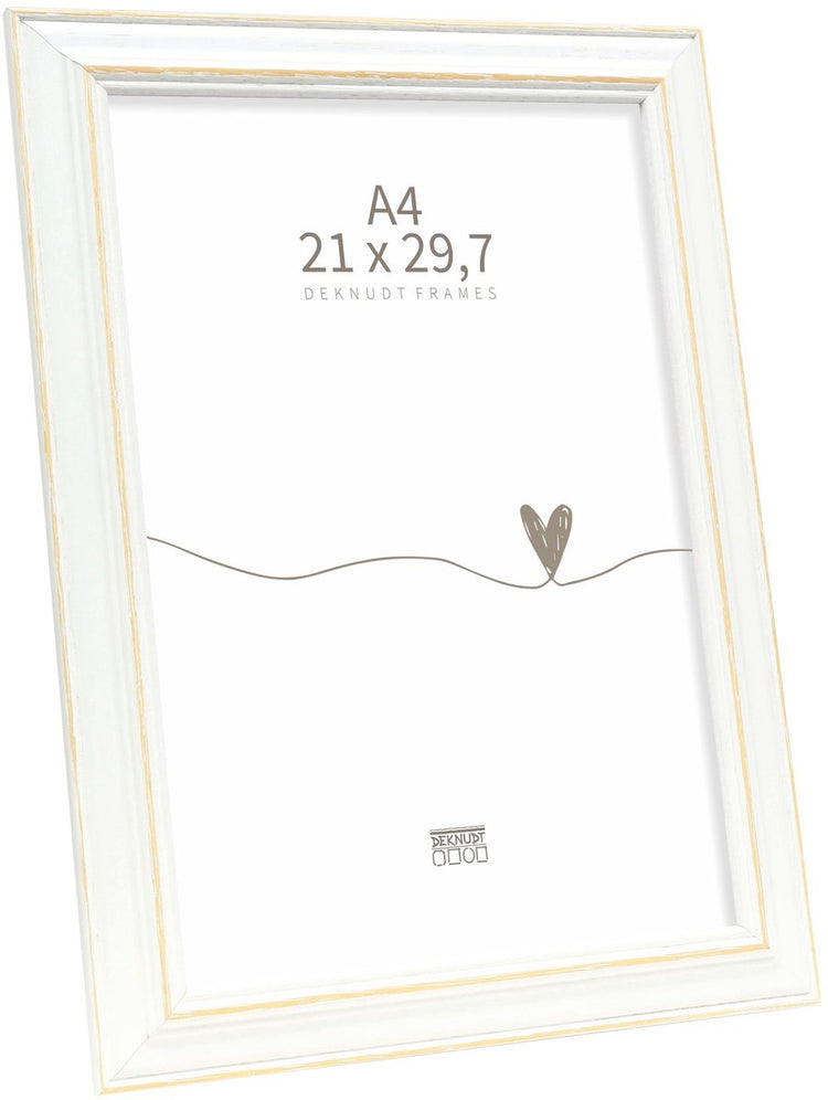Deknudt frames cadre photo s221h1 - blanc avec accent naturel - 21x29,7cm