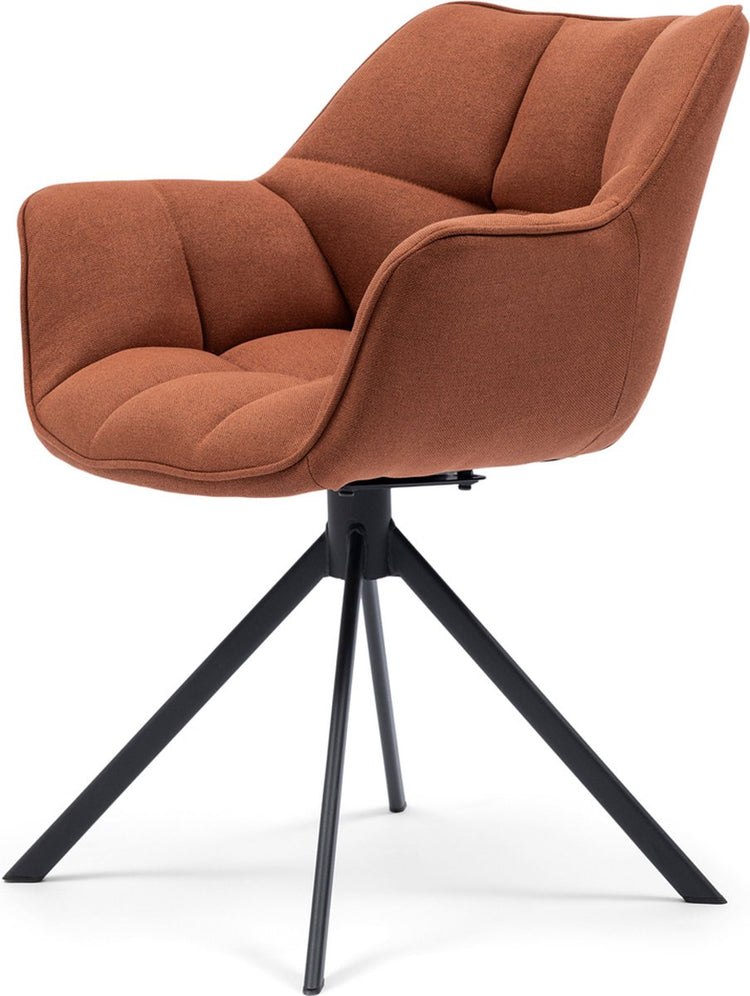 Riviera maison rivièra maison chaise de salle à manger pivotante carnaby, marron