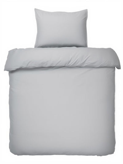 Faire taire. Living Hush Living housse de couette percale - 100% coton - 200 fils - extra frais et frais - solide et durable - 140x220+20cm - taie d'oreiller 60x70cm - avec boucles de montage - gris clair
