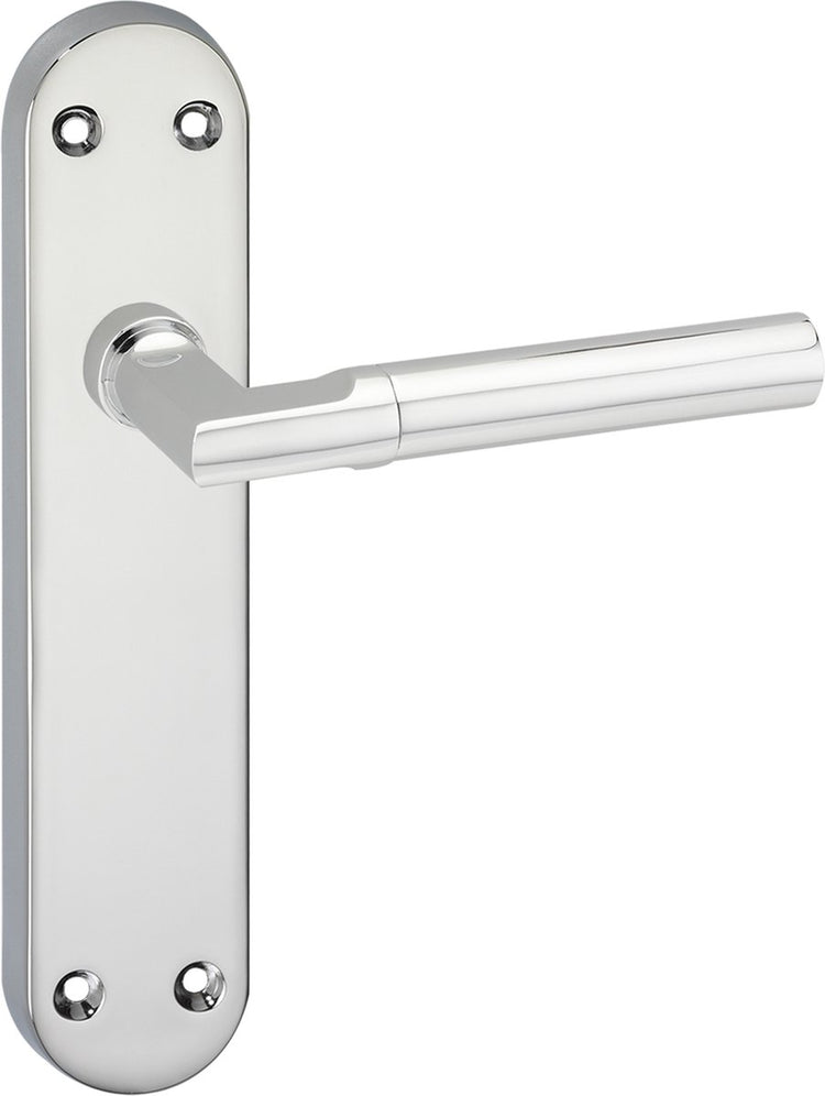 Poignée de porte Impresso - Galway - pour l'intérieur - bouclier de porte ovale avec vis - chrome - 2 pièces
