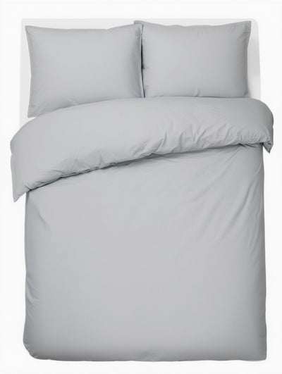 Faire taire. housse de couette Living Hush Living en percale - 100 % coton - 200 fils - extra frais et frais - solide et durable - 200x220+20cm - 2 taies d'oreiller 60x70cm - avec boucles de montage - gris clair