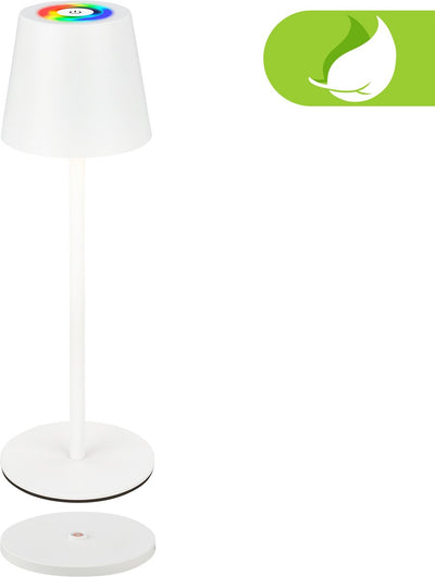 Briloner cilano - lampe de table rechargeable rgbw - lampe sans fil - dimmable - pour extérieur et intérieur - avec station de charge - 36 x ø10,5 cm - blanc