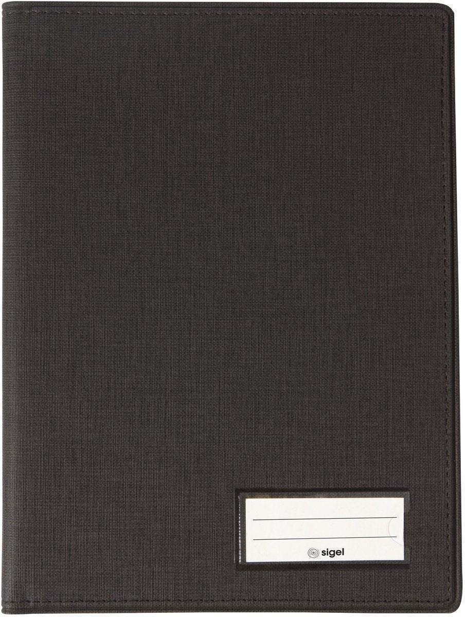 Dossier d'écriture Sigel - format A5 - avec compartiment pour stylos, pochette pour insert et support pour bloc-notes - anthracite - si-ef515