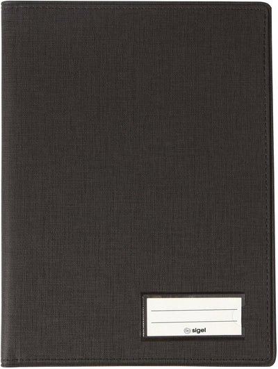 Dossier d'écriture Sigel - format A5 - avec compartiment pour stylos, pochette pour insert et support pour bloc-notes - anthracite - si-ef515