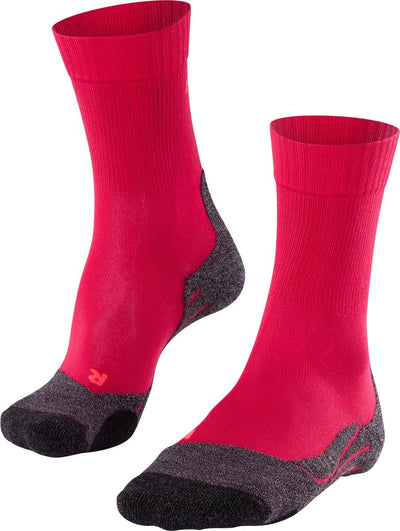 Falke tk2 cool anti-ampoules épais matériau fonctionnel lyocell chaussettes de randonnée femme rouge - taille 35-36