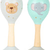 Petit pied de bébé en bois hochet maracas dier, ensemble de 2