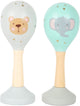 Petit pied de bébé en bois hochet maracas dier, ensemble de 2