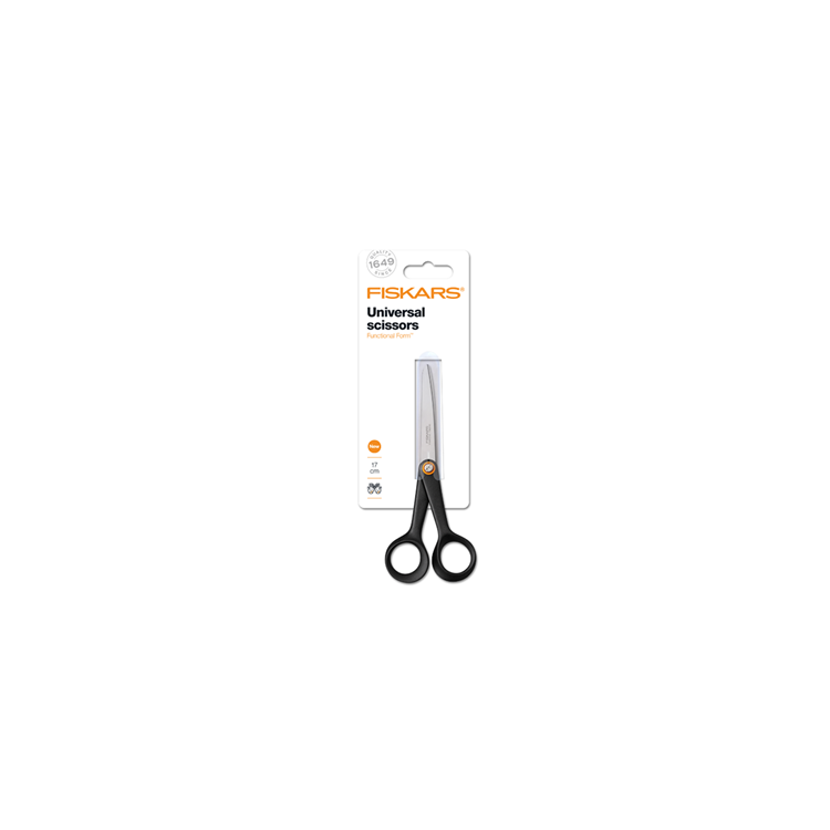 Fiskars 1067002 - ciseaux uni ff 17cm, noir | 5 pièces