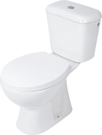Bloc duo de cuvette de WC Differnz debout à l'arrière blanc par le dessous