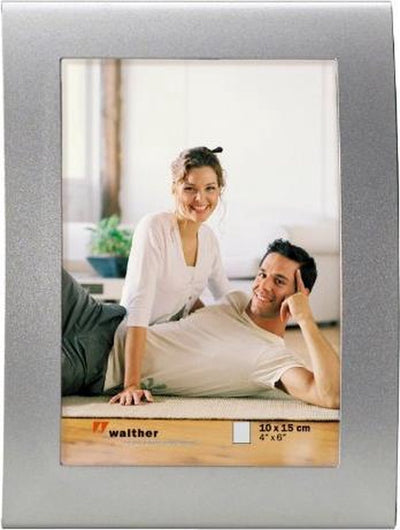 Walther basixx - cadre portrait en métal - format photo 10x15 cm - argent