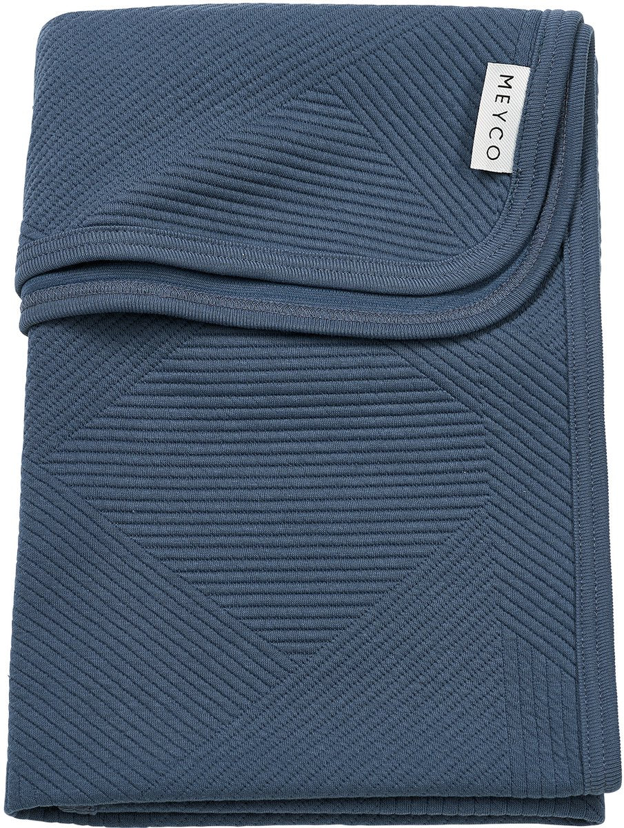 Couverture de berceau jacquard Meyco - indigo - 75x100cm - 0,5 tog