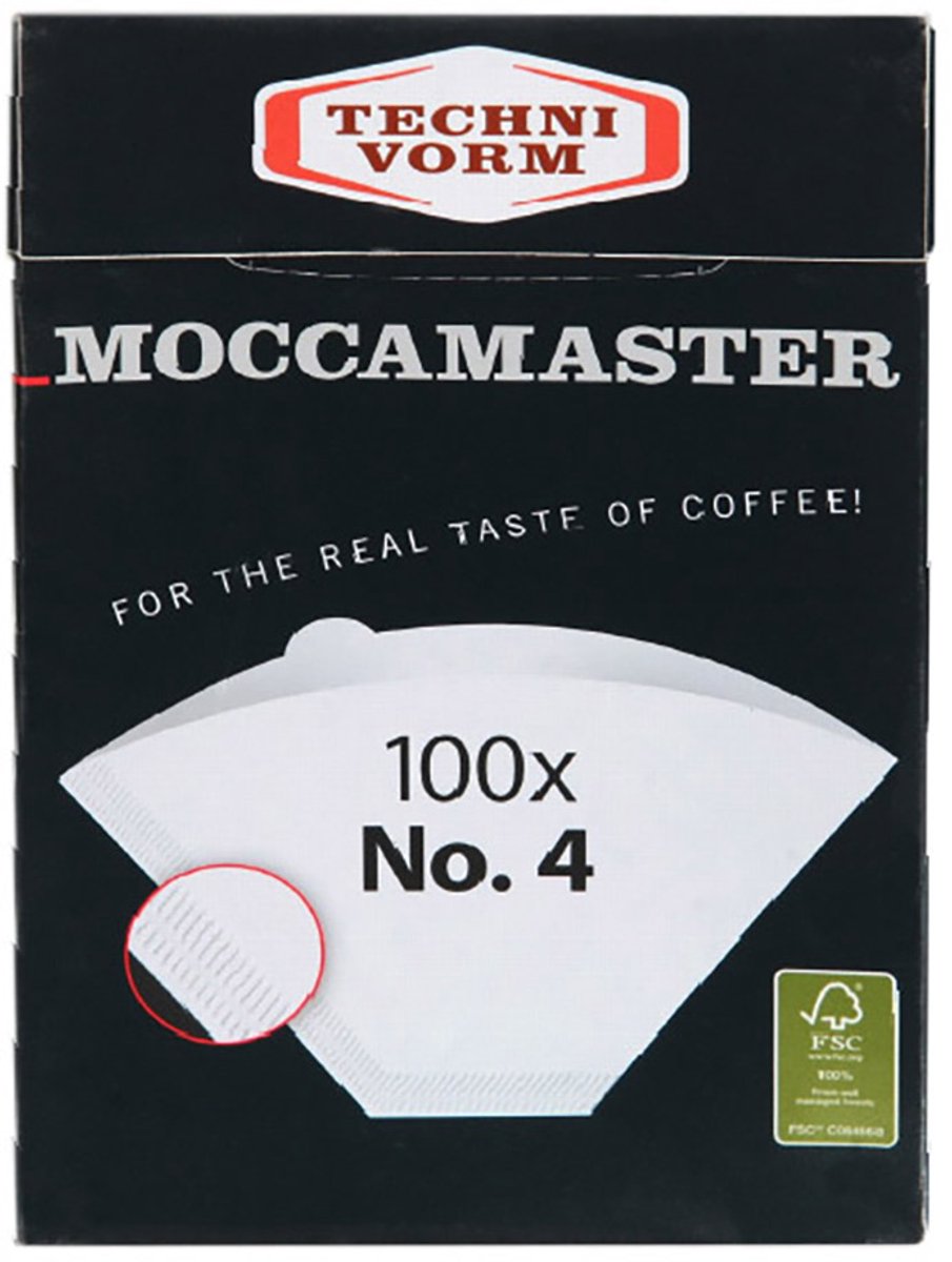Papier filtre Moccamaster n°4 - kbg select et kbgt - 100 pièces