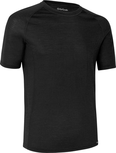 Gripgrab - mélange mérinos thermique à manches courtes printemps automne maillot de corps de vélo chemise thermique avec laine mérinos - noir - homme - taille xxl